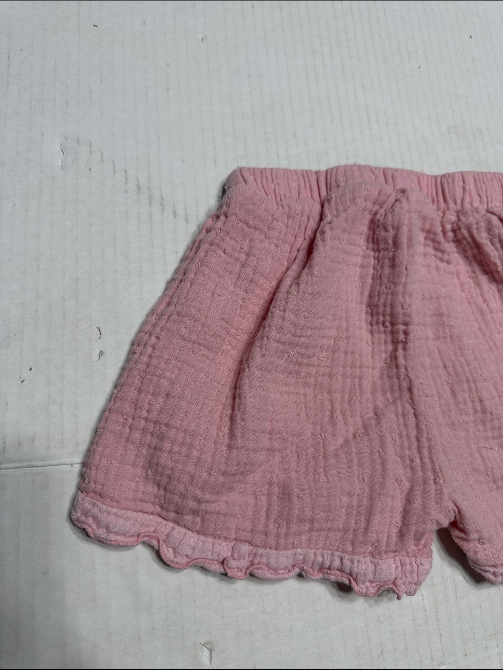 High-Waist Pink Gauze Ruffle Summer Shorts - Picture 9 of 11